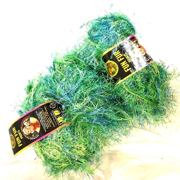 Citrus Eyelash Yarn Fun Fur Lion Brand Yarn Bundle of 3 - Picture 1 of 6